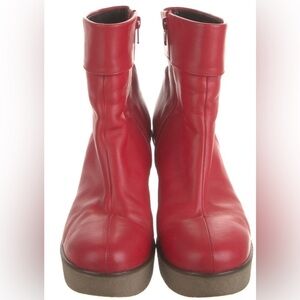 Agnes B. Vibrant Red Ankle Booties